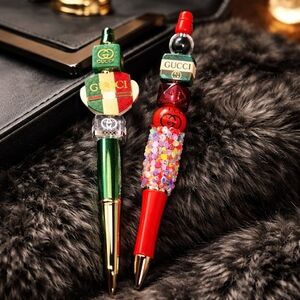 x2 Beaded Pens Handcrafted